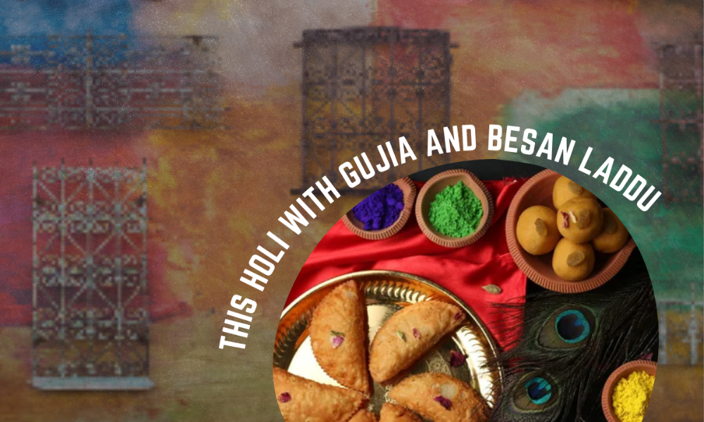 Desi Ghee with Gujia and Besan Laddu