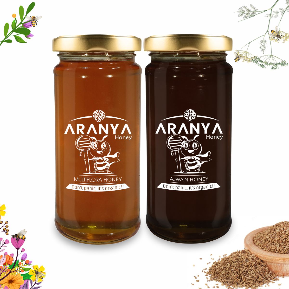 Ajwain and Multiflora Honey Combo Aranyafarm